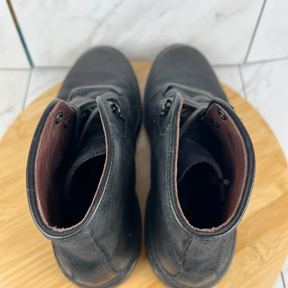 Allen Edmonds Higgins Mill Mens Size 7 D Black Waxed Suede Plain Toe Boots 2653